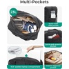 image:imageBAGSMART Gym Bag for Women Carry on Travel Duffel Bag Waterresistant Weekender with Shoe Compartment for Gym Travel Work Desert MediumDim Gray
