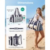 image:imageBAGSMART Large Beach Bag for Women Oversize Tote Bag for TravelSwim PoolSummer  3Ways to CarrySky Blue Stripe