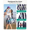 image:imageBAGSMART Large Beach Bag for Women Oversize Tote Bag for TravelSwim PoolSummer  3Ways to CarrySky Blue Stripe