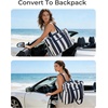 image:imageBAGSMART Large Beach Bag for Women Oversize Tote Bag for TravelSwim PoolSummer  3Ways to CarrySky Blue Stripe