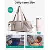 image:imageBAGSMART Reiki Gym Bag for Women Puffy Yoga Mat Travel Weekender Duffle Bag  LintResistant Lining WetDry Pocket amp AntiSlip Mat Loop UltraLight Roomy for Workout Gear Water Bottle Travel Sports15LSand Brown