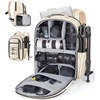 image:imageBAGSMART Small Camera Backpack DSLR SLR Small Camera Bag Fits 13 Inch Laptop Camera Backpack with Rain Cover amp Tripod HolderBeige