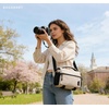 image:imageBAGSMART Small Camera Sling Bag for Photographers Compact Camera Shoulder Bags for DSLRSLRMirrorless Cameras Waterproof Crossbody Camera Case with Tripod Holder Black03Ivory White