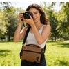 image:imageBAGSMART Small Camera Sling Bag for Photographers Compact Camera Shoulder Bags for DSLRSLRMirrorless Cameras Waterproof Crossbody Camera Case with Tripod Holder Black06Khaki Brown