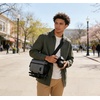 image:imageBAGSMART Small Camera Sling Bag for Photographers Compact Camera Shoulder Bags for DSLRSLRMirrorless Cameras Waterproof Crossbody Camera Case with Tripod Holder Black02Grey