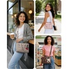 image:imageBAGSMART Small Tote Bag for Women Puffer Quilted Work Tote Bag Zipper Closure for Work Travel College Camel6lcoffee
