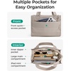 image:imageBAGSMART Small Tote Bag for Women Puffer Quilted Work Tote Bag Zipper Closure for Work Travel College Camel6lcoffee