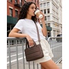 image:imageBAGSMART Small Tote Bag for Women Puffer Quilted Work Tote Bag Zipper Closure for Work Travel College Camel6lcoffee