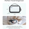 image:imageBAGSMART TSAApproved Toiletry Bag Large Opening Clear Makeup Bag with Handle Quart Sized Travel Toiletry Bag CarryOn Airline Compliant for Men and Women BlackBlack