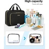 image:imageBAGSMART Toiletry Bag Hanging Travel Makeup Organizer with TSA Approved Transparent Cosmetic Bag Makeup Bag for Full Sized Toiletries MediumPinkBlack