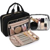 image:imageBAGSMART Toiletry Bag Hanging Travel Makeup Organizer with TSA Approved Transparent Cosmetic Bag Makeup Bag for Full Sized Toiletries MediumPinkBlack