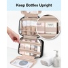 image:imageBAGSMART Toiletry Bag Hanging Travel Makeup Organizer with TSA Approved Transparent Cosmetic Bag Makeup Bag for Full Sized Toiletries MediumPinkBlack