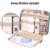 image:imageBAGSMART Toiletry Bag Hanging Travel Makeup Organizer with TSA Approved Transparent Cosmetic Bag Makeup Bag for Full Sized Toiletries MediumPinkBlue