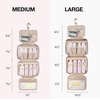 image:imageBAGSMART Toiletry Bag Hanging Travel Makeup Organizer with TSA Approved Transparent Cosmetic Bag Makeup Bag for Full Sized Toiletries MediumPinkBlue