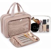 image:imageBAGSMART Toiletry Bag Hanging Travel Makeup Organizer with TSA Approved Transparent Cosmetic Bag Makeup Bag for Full Sized Toiletries MediumPinkCherry Red