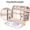 image:imageBAGSMART Toiletry Bag Hanging Travel Makeup Organizer with TSA Approved Transparent Cosmetic Bag Makeup Bag for Full Sized Toiletries MediumPinkCoffee Brown