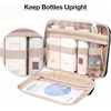 image:imageBAGSMART Toiletry Bag Hanging Travel Makeup Organizer with TSA Approved Transparent Cosmetic Bag Makeup Bag for Full Sized Toiletries MediumPinkCoffee Brown