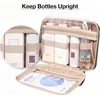 image:imageBAGSMART Toiletry Bag Hanging Travel Makeup Organizer with TSA Approved Transparent Cosmetic Bag Makeup Bag for Full Sized Toiletries MediumPinkDusty Green