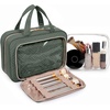 image:imageBAGSMART Toiletry Bag Hanging Travel Makeup Organizer with TSA Approved Transparent Cosmetic Bag Makeup Bag for Full Sized Toiletries MediumPinkDusty Green