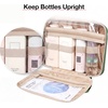 image:imageBAGSMART Toiletry Bag Hanging Travel Makeup Organizer with TSA Approved Transparent Cosmetic Bag Makeup Bag for Full Sized Toiletries MediumPinkGreen