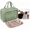 image:imageBAGSMART Toiletry Bag Hanging Travel Makeup Organizer with TSA Approved Transparent Cosmetic Bag Makeup Bag for Full Sized Toiletries MediumPinkGreen