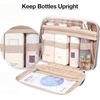 image:imageBAGSMART Toiletry Bag Hanging Travel Makeup Organizer with TSA Approved Transparent Cosmetic Bag Makeup Bag for Full Sized Toiletries MediumPinkGrey