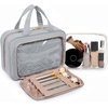 image:imageBAGSMART Toiletry Bag Hanging Travel Makeup Organizer with TSA Approved Transparent Cosmetic Bag Makeup Bag for Full Sized Toiletries MediumPinkGrey
