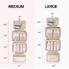 image:imageBAGSMART Toiletry Bag Hanging Travel Makeup Organizer with TSA Approved Transparent Cosmetic Bag Makeup Bag for Full Sized Toiletries MediumPinkGrey