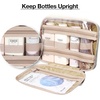 image:imageBAGSMART Toiletry Bag Hanging Travel Makeup Organizer with TSA Approved Transparent Cosmetic Bag Makeup Bag for Full Sized Toiletries MediumPinkGrey