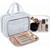 image:imageBAGSMART Toiletry Bag Hanging Travel Makeup Organizer with TSA Approved Transparent Cosmetic Bag Makeup Bag for Full Sized Toiletries MediumPinkLight Blue