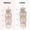 image:imageBAGSMART Toiletry Bag Hanging Travel Makeup Organizer with TSA Approved Transparent Cosmetic Bag Makeup Bag for Full Sized Toiletries MediumPinkNavy