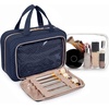image:imageBAGSMART Toiletry Bag Hanging Travel Makeup Organizer with TSA Approved Transparent Cosmetic Bag Makeup Bag for Full Sized Toiletries MediumPinkNavy