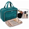 image:imageBAGSMART Toiletry Bag Hanging Travel Makeup Organizer with TSA Approved Transparent Cosmetic Bag Makeup Bag for Full Sized Toiletries MediumPinkSage Green