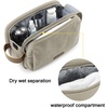 image:imageBAGSMART Toiletry Bag for Men Canvas Travel Toiletry Organizer Dopp Kit Waterresistant Shaving Bag for Toiletries AccessoriesBlackMediumBeige