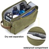 image:imageBAGSMART Toiletry Bag for Men Canvas Travel Toiletry Organizer Dopp Kit Waterresistant Shaving Bag for Toiletries AccessoriesBlackMediumGreen