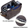 image:imageBAGSMART Toiletry Bag for Men Canvas Travel Toiletry Organizer Dopp Kit Waterresistant Shaving Bag for Toiletries AccessoriesBlackMediumGrey