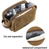 image:imageBAGSMART Toiletry Bag for Men Canvas Travel Toiletry Organizer Dopp Kit Waterresistant Shaving Bag for Toiletries AccessoriesBlackMediumKhaki