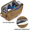 image:imageBAGSMART Toiletry Bag for Men Canvas Travel Toiletry Organizer Dopp Kit Waterresistant Shaving Bag for Toiletries AccessoriesBlackMediumKhaki