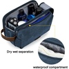 image:imageBAGSMART Toiletry Bag for Men Canvas Travel Toiletry Organizer Dopp Kit Waterresistant Shaving Bag for Toiletries AccessoriesBlackMediumNavy Blue
