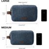 image:imageBAGSMART Toiletry Bag for Men Canvas Travel Toiletry Organizer Dopp Kit Waterresistant Shaving Bag for Toiletries AccessoriesBlackMediumNavy Blue