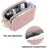 image:imageBAGSMART Toiletry Bag for Men Canvas Travel Toiletry Organizer Dopp Kit Waterresistant Shaving Bag for Toiletries AccessoriesBlackMediumPink