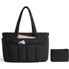 image:imageBAGSMART Tote Bag for Women 2 Set Tote Bag with Zipper Quilted Nurse Handbags for Work Travel College  20L CapacityBlack