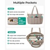 image:imageBAGSMART Tote Bag for Women 2 Set Tote Bag with Zipper Quilted Nurse Handbags for Work Travel College  20L CapacityCamel