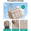 image:imageBAGSMART Tote Bag for Women 2Pc Puffy Tote Bag Set with Zipper Quilted Large Work Teacher Bag for TravelBeige