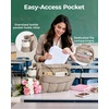 image:imageBAGSMART Tote Bag for Women 2Pc Puffy Tote Bag Set with Zipper Quilted Large Work Teacher Bag for TravelBeige