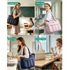 image:imageBAGSMART Tote Bag for Women 2Pc Puffy Tote Bag Set with Zipper Quilted Large Work Teacher Bag for TravelBrown2