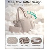 image:imageBAGSMART Tote Bag for Women 2Pc Puffy Tote Bag Set with Zipper Quilted Large Work Teacher Bag for TravelCoffee Brown
