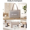 image:imageBAGSMART Tote Bag for Women 2Pc Puffy Tote Bag Set with Zipper Quilted Large Work Teacher Bag for TravelCoffee Brown