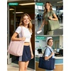 image:imageBAGSMART Tote Bag for Women 2Pc Puffy Tote Bag Set with Zipper Quilted Large Work Teacher Bag for TravelNavy Blue1