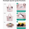 image:imageBAGSMART Tote Bag for Women Foldable Tote Bag With Zipper Travel Shoulder Bag Handbag for WorkBaby Pink
